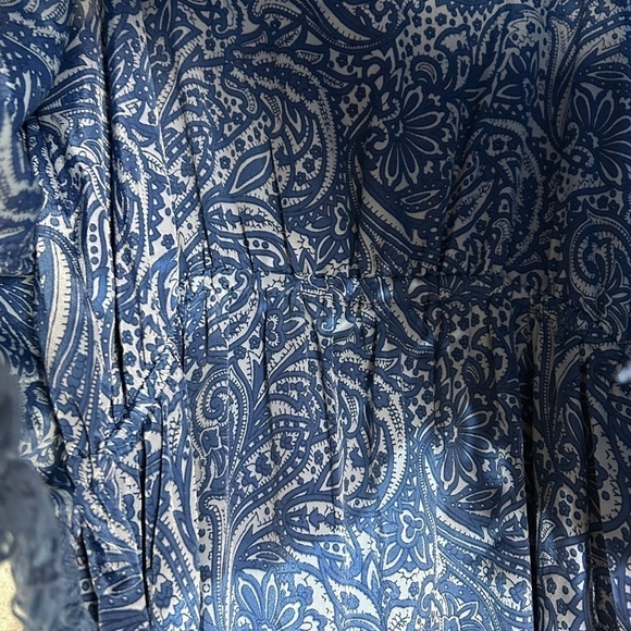 Earthbound blue paisley floral tassel spaghetti strap maxi dress small - Picture 3 of 7